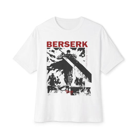 T-shirt de Manga Curta Berserk – Estilo Manga Preto e Branco